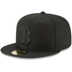 Men's Boston Red Sox New Era Black Primary Logo Basic 59FIFTY Fitted Hat (7 3/8)